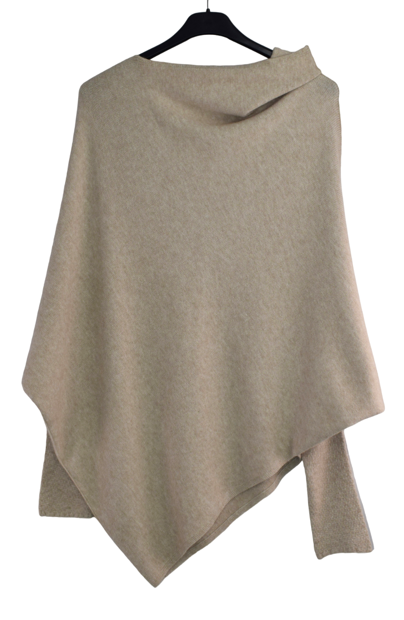 Italian Lagenlook Asymmetric Draped Jumper Off The Shoulder Knit Jumper