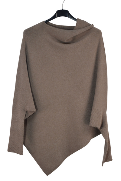 Italian Lagenlook Asymmetric Draped Jumper Off The Shoulder Knit Jumper