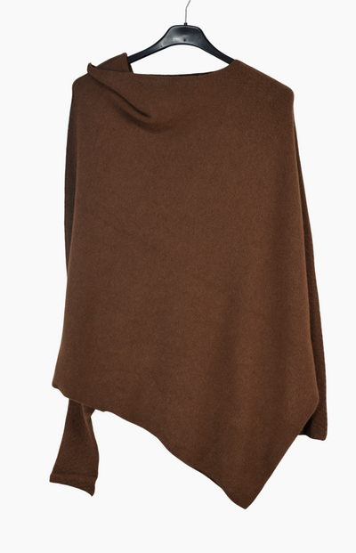 Italian Lagenlook Asymmetric Draped Jumper Off The Shoulder Knit Jumper