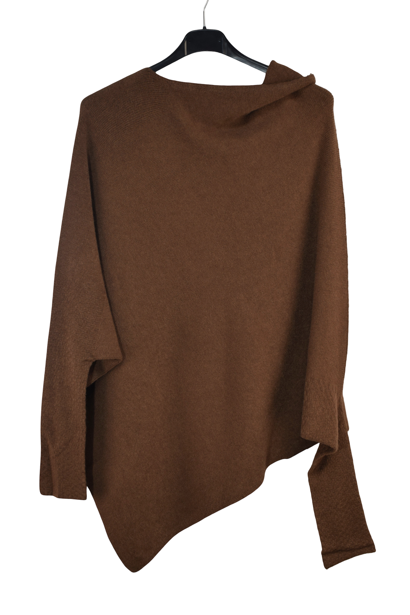 Italian Lagenlook Asymmetric Draped Jumper Off The Shoulder Knit Jumper