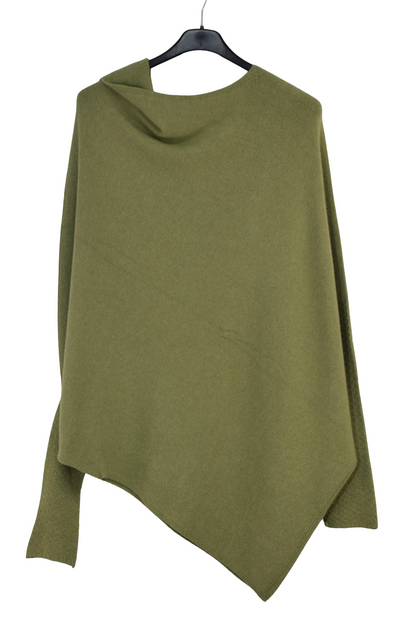 Italian Lagenlook Asymmetric Draped Jumper Off The Shoulder Knit Jumper