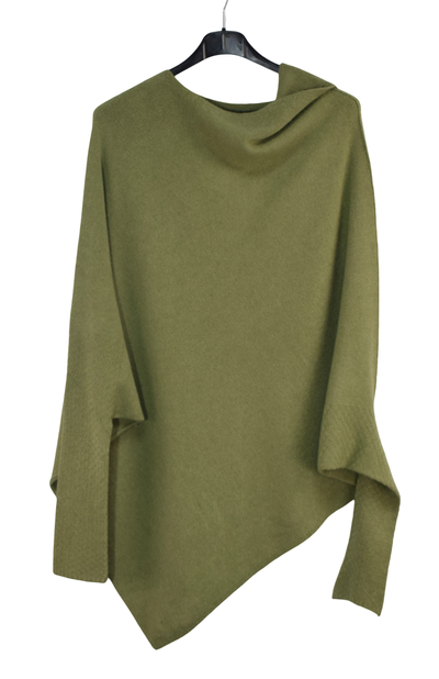 Italian Lagenlook Asymmetric Draped Jumper Off The Shoulder Knit Jumper