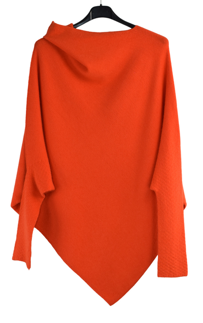 Italian Lagenlook Asymmetric Draped Jumper Off The Shoulder Knit Jumper