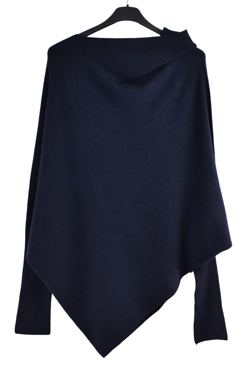 Italian Lagenlook Asymmetric Draped Jumper Off The Shoulder Knit Jumper