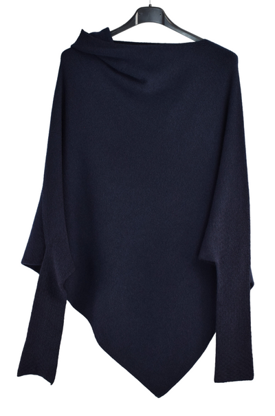 Italian Lagenlook Asymmetric Draped Jumper Off The Shoulder Knit Jumper