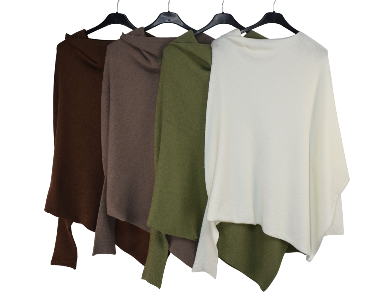 Italian Lagenlook Asymmetric Draped Jumper Off The Shoulder Knit Jumper