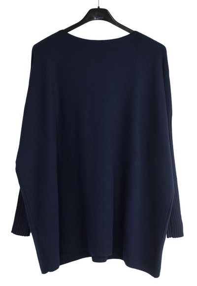 Italian Lagenlook Button Detail Jumper with Pockets  Autumn Winter Knitwear Collection