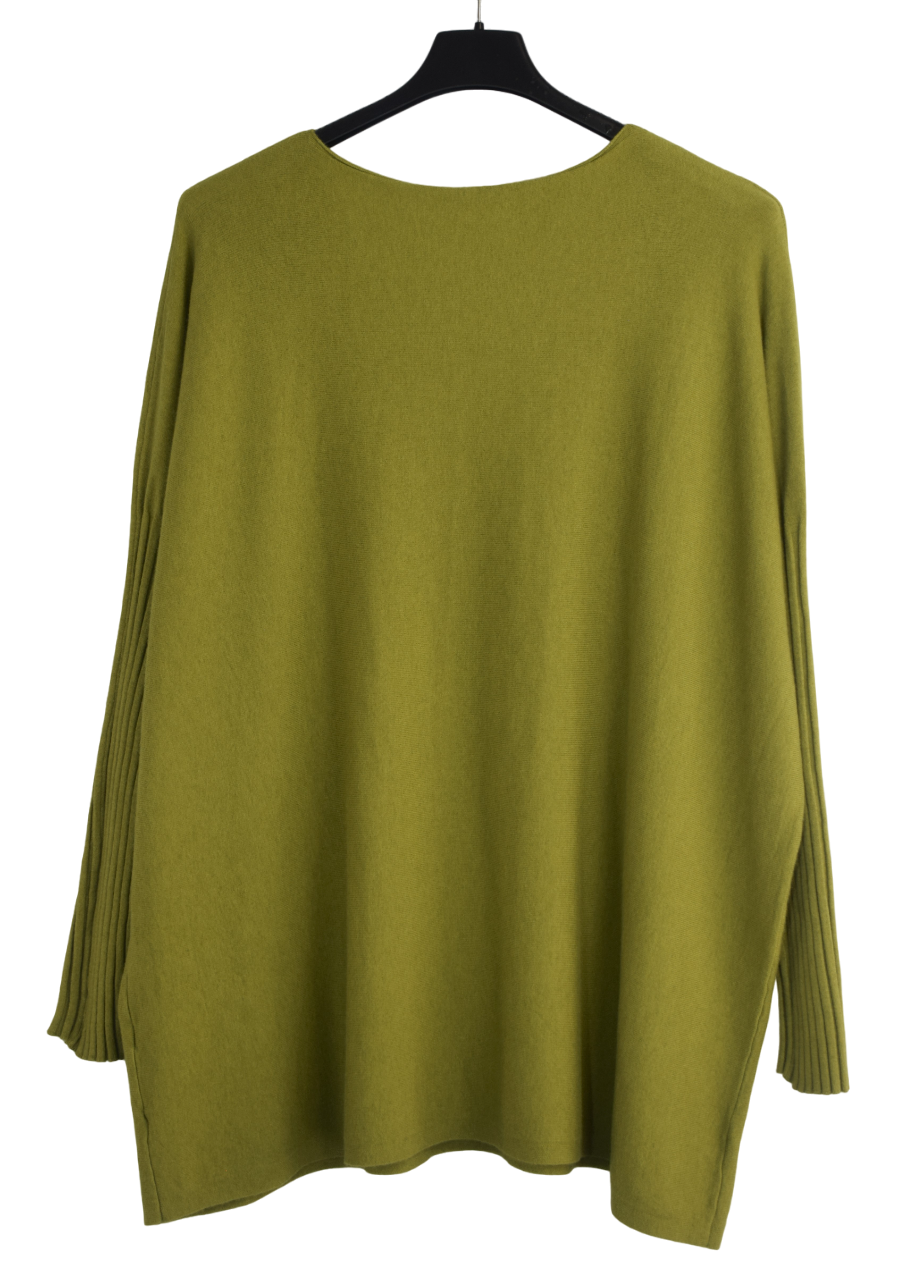 Italian Lagenlook Button Detail Jumper with Pockets  Autumn Winter Knitwear Collection