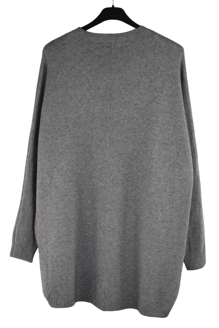 Italian Lagenlook Stitch Detail Jumper with Ribbed Side Detail Autumn Winter Collection