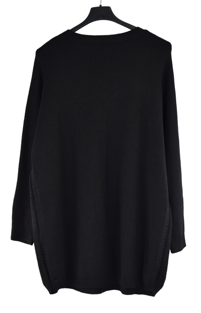 Italian Lagenlook Stitch Detail Jumper with Ribbed Side Detail Autumn Winter Collection