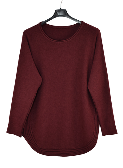 Ladies Italian Rounded Hemline Soft Knit Angora Wool Blend Jumper