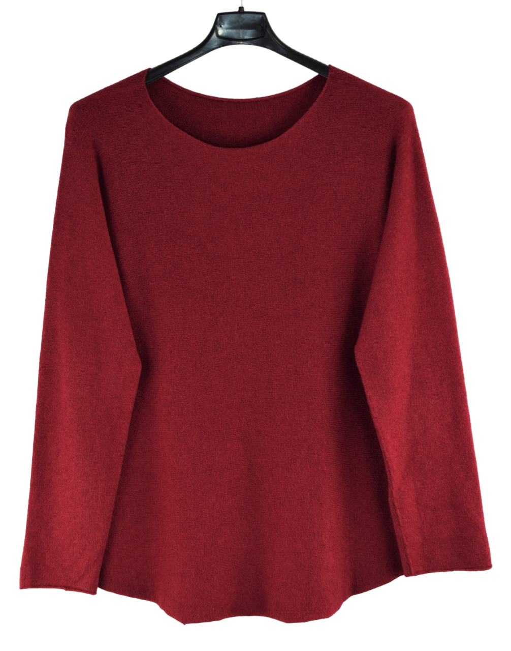 Ladies Italian Lagenlook Soft Plain Round Neck Short Jumper