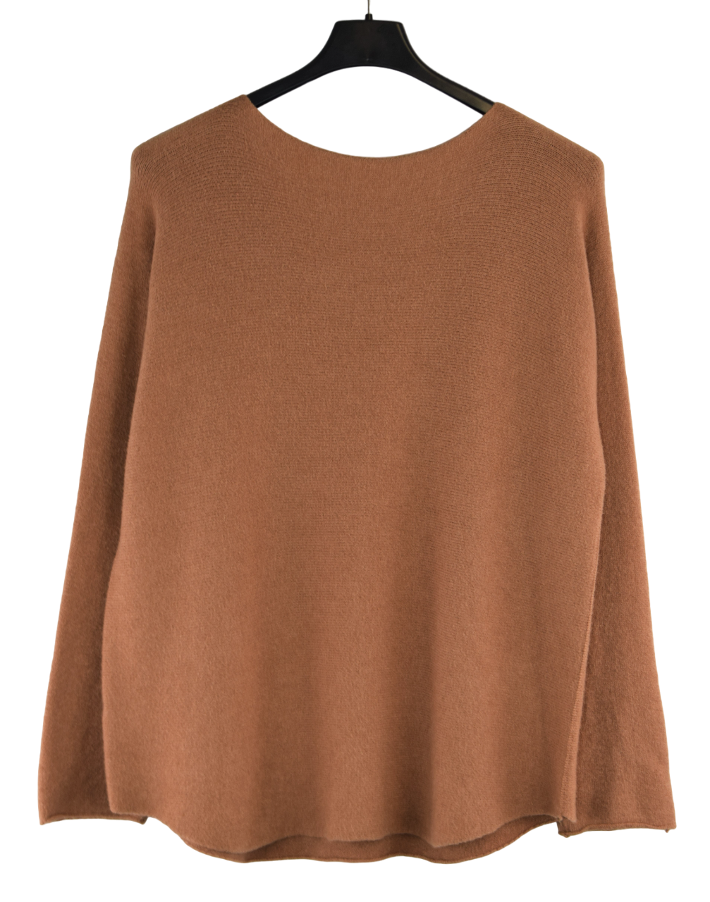 Ladies Italian Lagenlook Soft Plain Round Neck Short Jumper