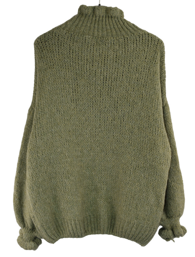 Ladies Italian Lagenlook Soft Mohair Ruffle Neck and Sleeve Jumper