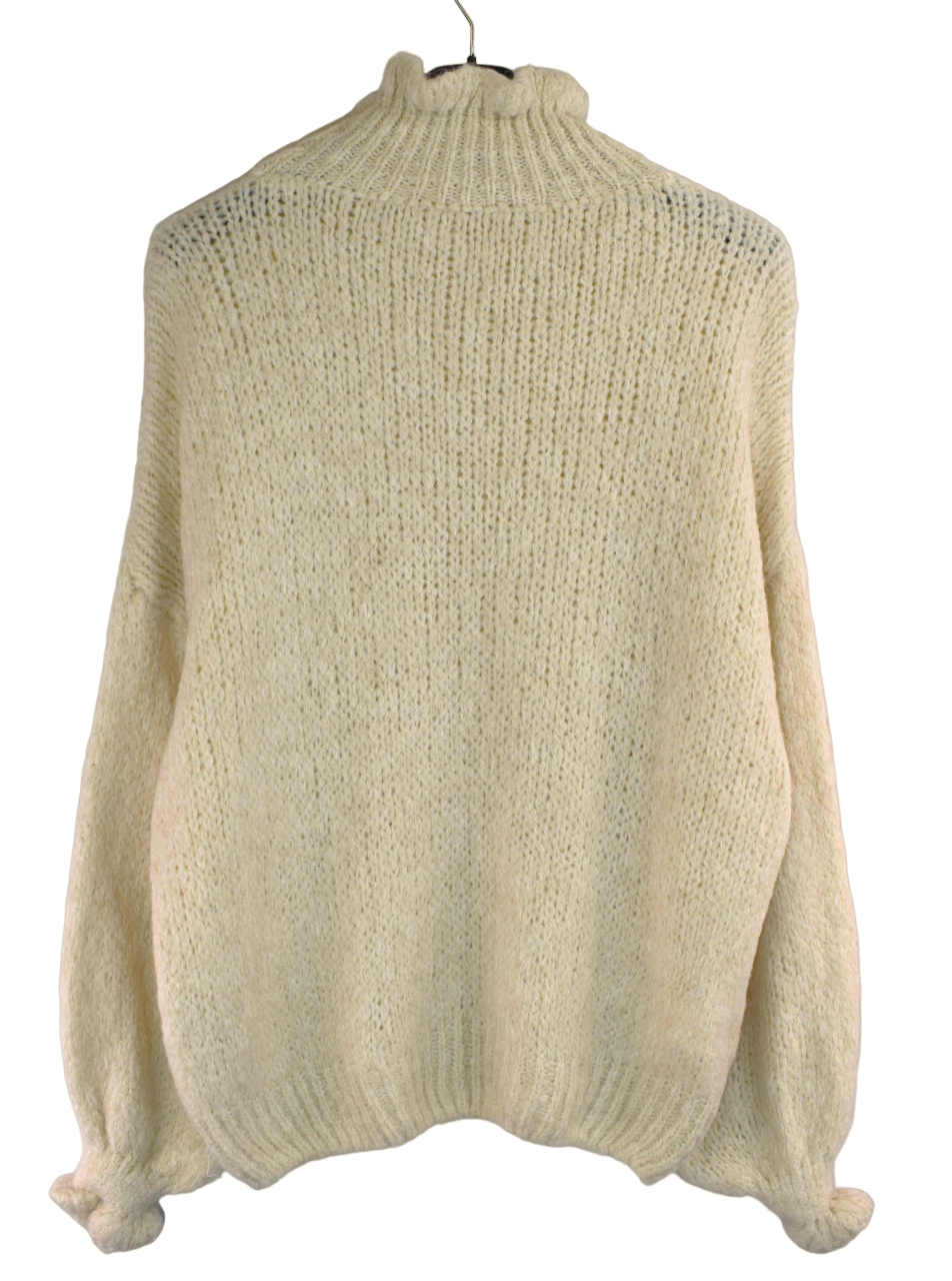 Ladies Italian Lagenlook Soft Mohair Ruffle Neck and Sleeve Jumper