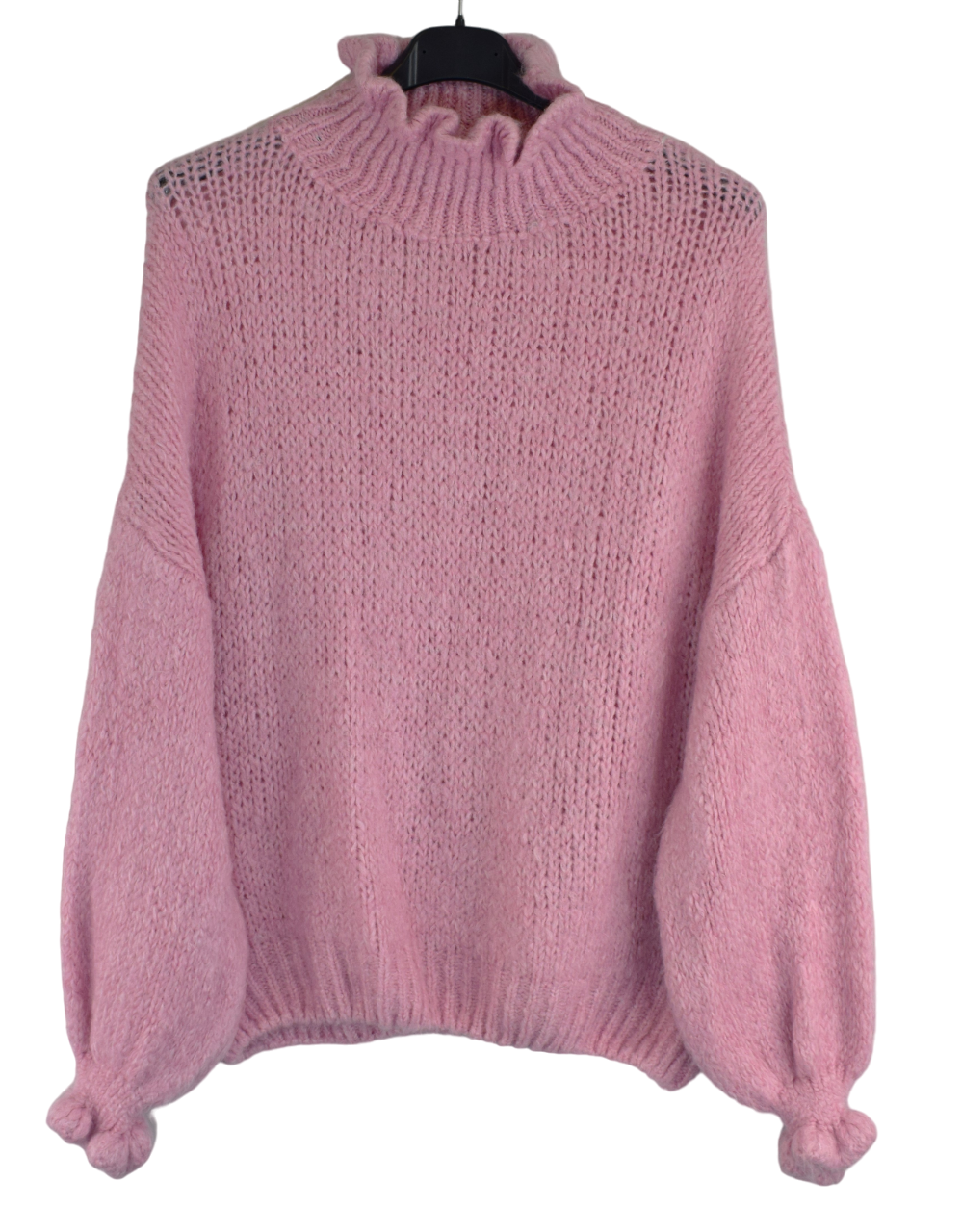 Ladies Italian Lagenlook Soft Mohair Ruffle Neck and Sleeve Jumper