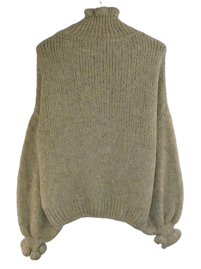 Ladies Italian Lagenlook Soft Mohair Ruffle Neck and Sleeve Jumper