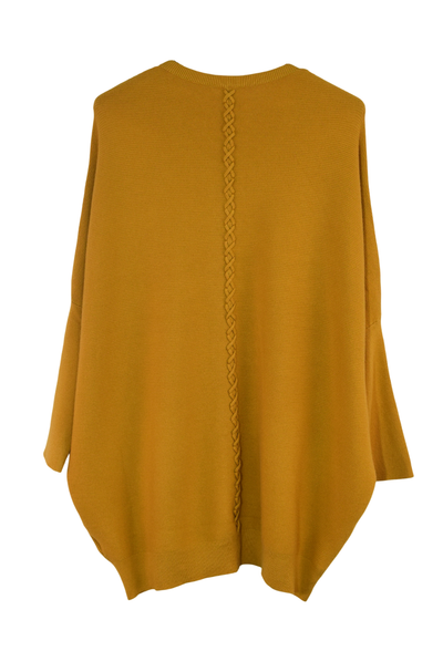 Ladies Italian Oversized Batwing Plait Design Jumper
