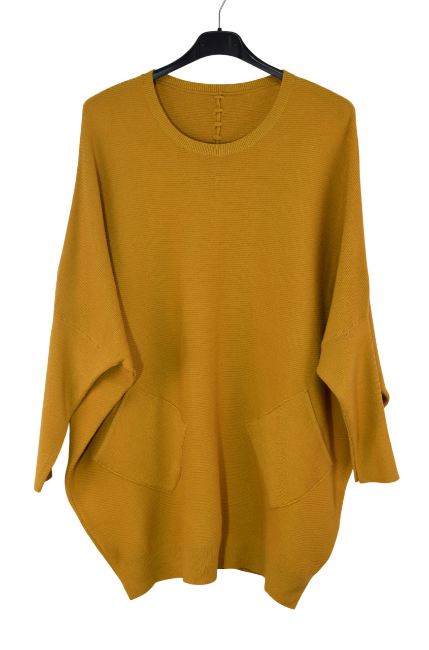 Ladies Italian Oversized Batwing Plait Design Jumper