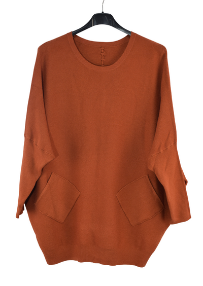 Ladies Italian Oversized Batwing Plait Design Jumper
