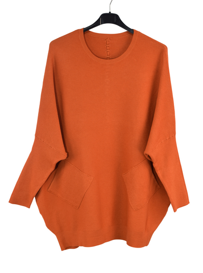 Ladies Italian Oversized Batwing Plait Design Jumper