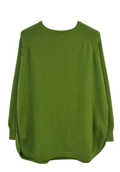 Ladies Italian Lagenlook Super Soft Side Button Detail Jumper with Pockets