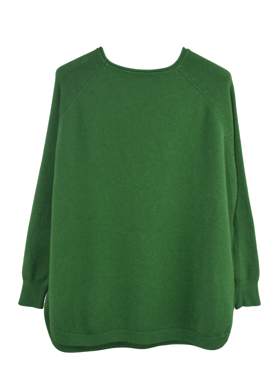 Ladies Italian Lagenlook Super Soft Side Button Detail Jumper with Pockets