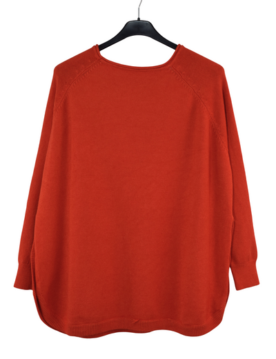 Ladies Italian Lagenlook Super Soft Side Button Detail Jumper with Pockets