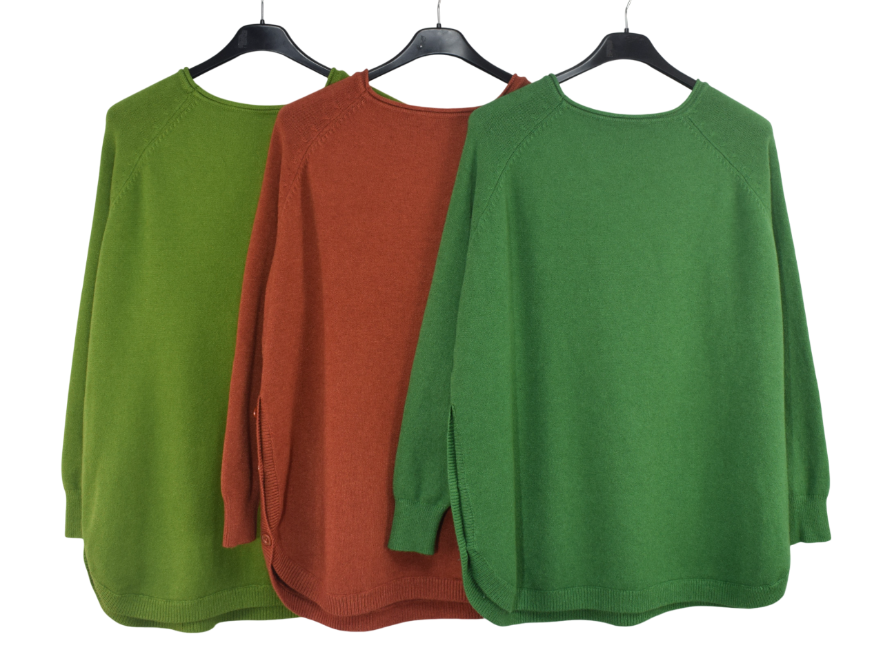 Ladies Italian Lagenlook Super Soft Side Button Detail Jumper with Pockets