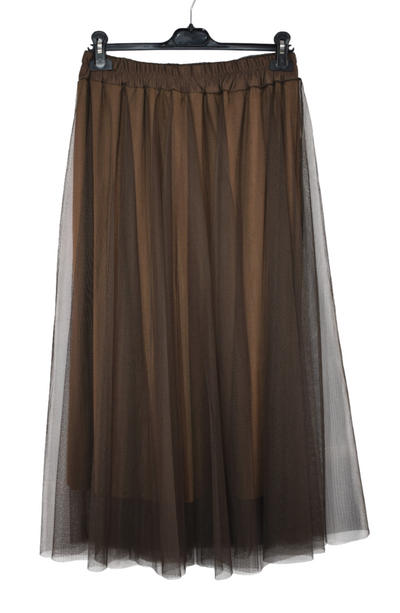 Women's Italian A-Line Tulle Mesh Skirt Plain