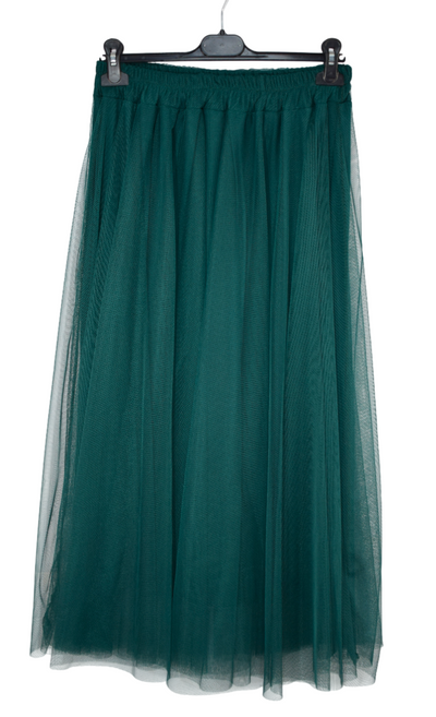Women's Italian A-Line Tulle Mesh Skirt Plain