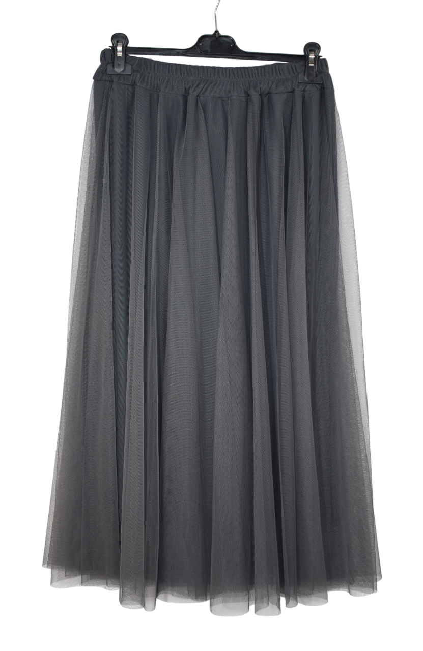 Women's Italian A-Line Tulle Mesh Skirt Plain