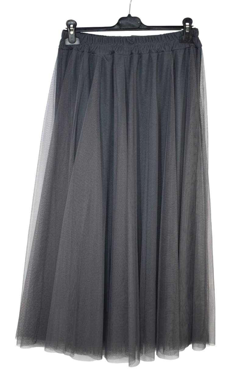 Women's Italian A-Line Tulle Mesh Skirt Plain