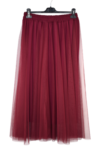 Women's Italian A-Line Tulle Mesh Skirt Plain