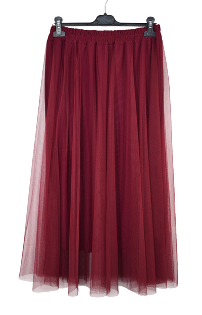 Women's Italian A-Line Tulle Mesh Skirt Plain