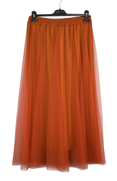 Women's Italian A-Line Tulle Mesh Skirt Plain