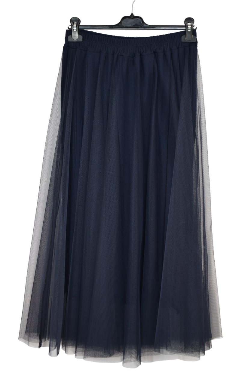 Women's Italian A-Line Tulle Mesh Skirt Plain