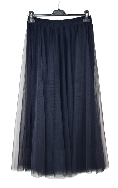 Women's Italian A-Line Tulle Mesh Skirt Plain