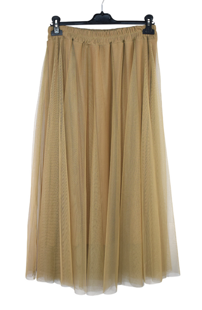 Women's Italian A-Line Tulle Mesh Skirt Plain