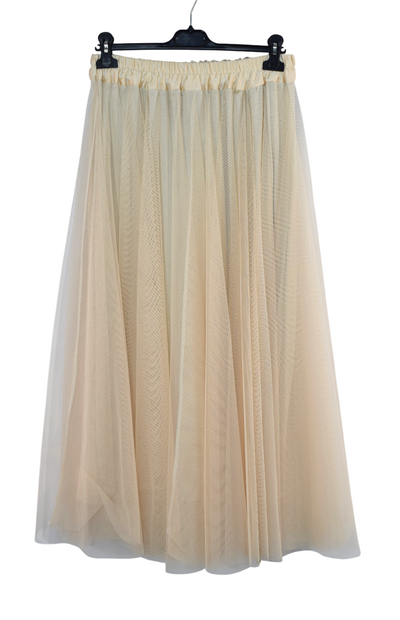 Womens Italian Sparkly A-Line Tulle Mesh Skirt