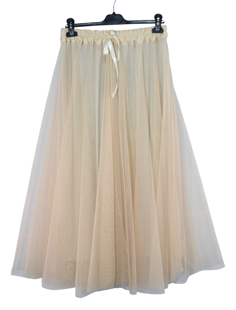 Womens Italian Sparkly A-Line Tulle Mesh Skirt