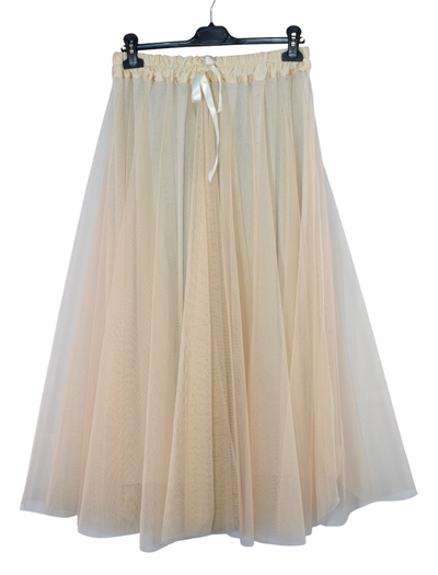 Womens Italian Sparkly A-Line Tulle Mesh Skirt