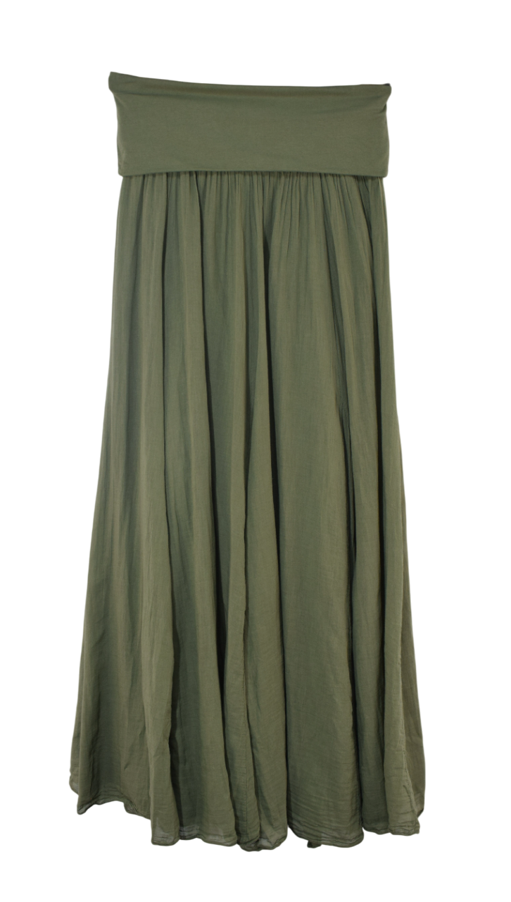 Italian Lagenlook Maxi Skirt Lightweight Cotton Flowy Summer Maxi Skirt