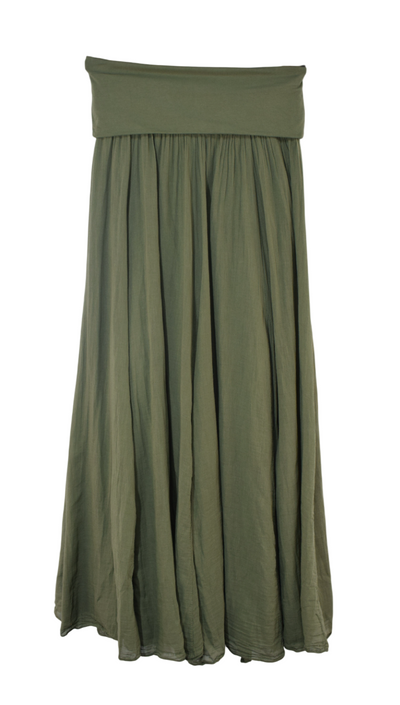 Italian Lagenlook Maxi Skirt Lightweight Cotton Flowy Summer Maxi Skirt