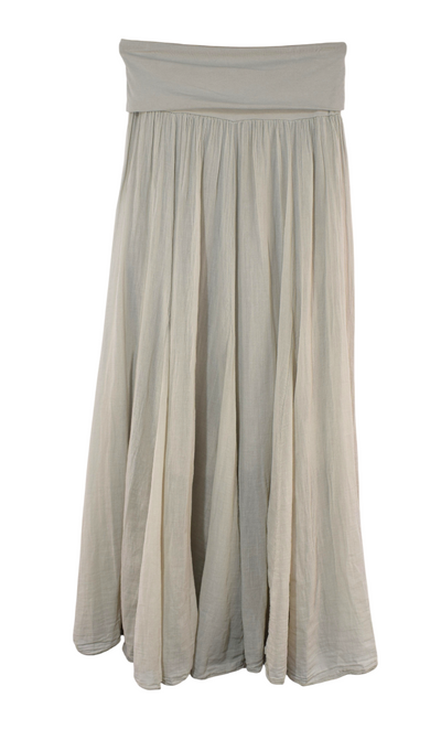 Italian Lagenlook Maxi Skirt Lightweight Cotton Flowy Summer Maxi Skirt