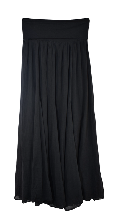 Italian Lagenlook Maxi Skirt Lightweight Cotton Flowy Summer Maxi Skirt