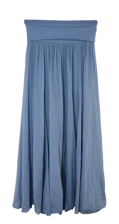 Italian Lagenlook Maxi Skirt Lightweight Cotton Flowy Summer Maxi Skirt