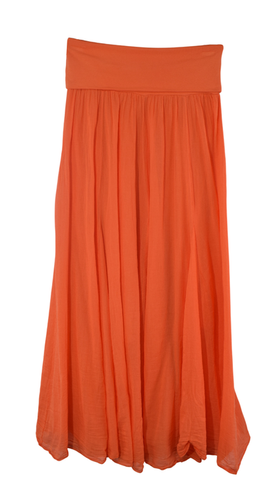 Italian Lagenlook Maxi Skirt Lightweight Cotton Flowy Summer Maxi Skirt
