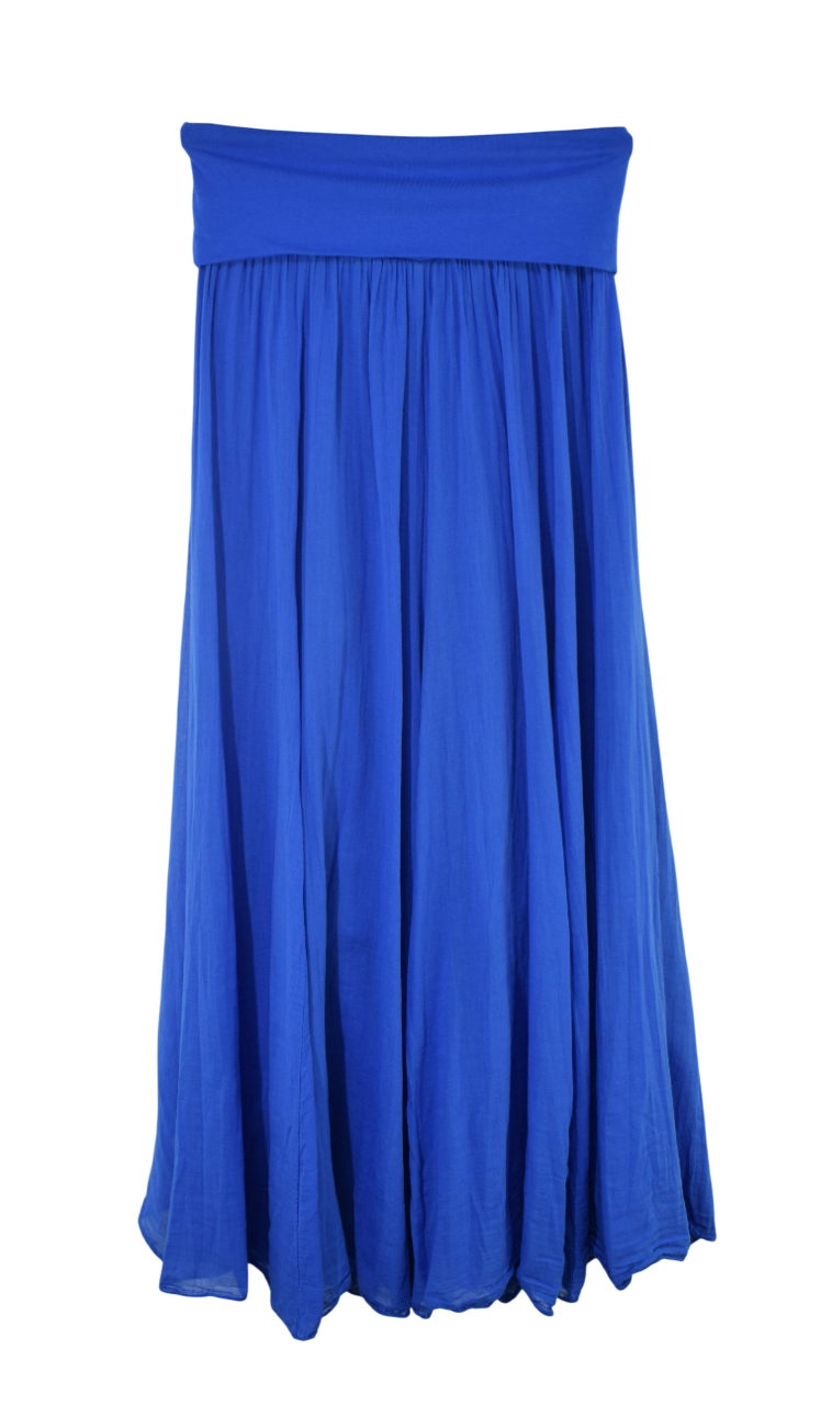 Italian Lagenlook Maxi Skirt Lightweight Cotton Flowy Summer Maxi Skirt