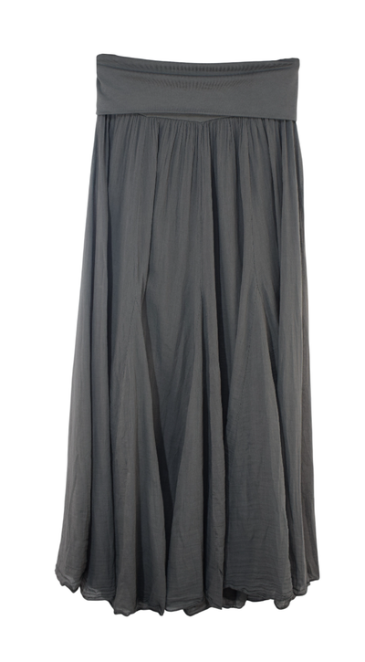 Italian Lagenlook Maxi Skirt Lightweight Cotton Flowy Summer Maxi Skirt